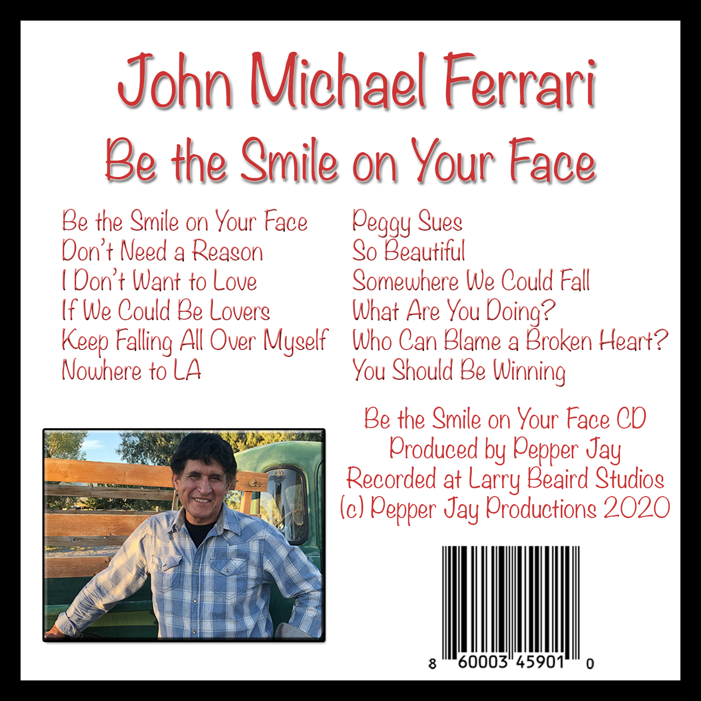 Be the Smile on Your Face - CD back cover art