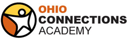 Star person in circle with orange and yellow background. Ohio Connections Academy is to the right.