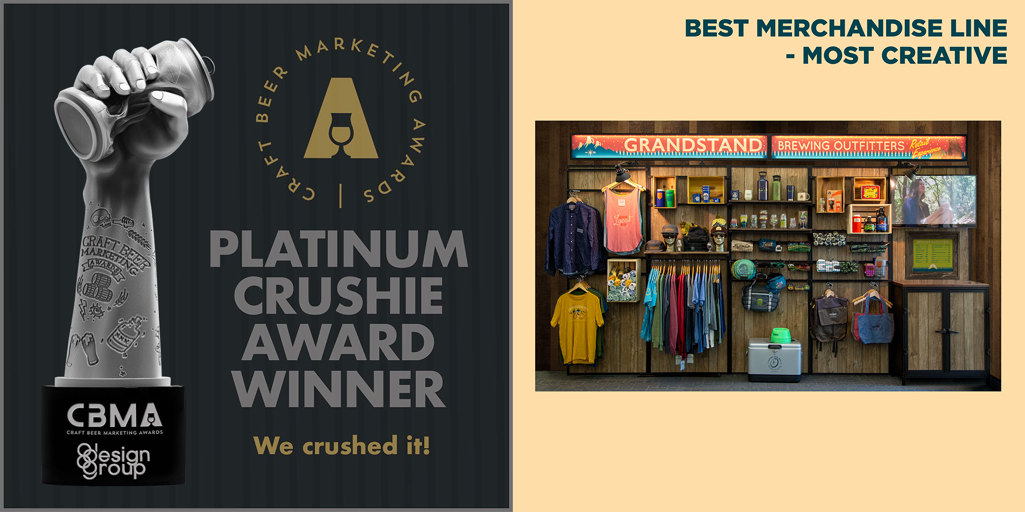 Best Merchandise Line / Most Creative Line for Brewing Outfitters Awarded to 88 Design Group