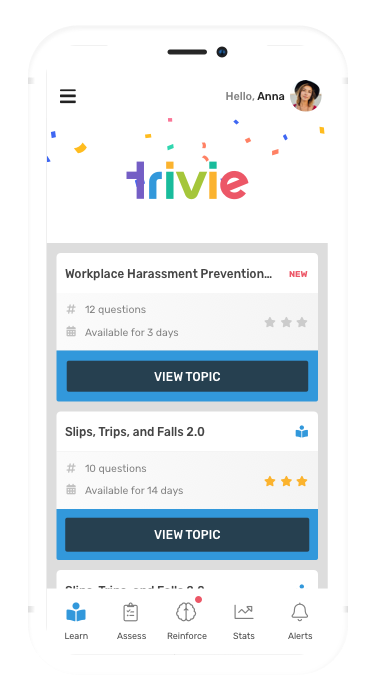 Trivie game screen