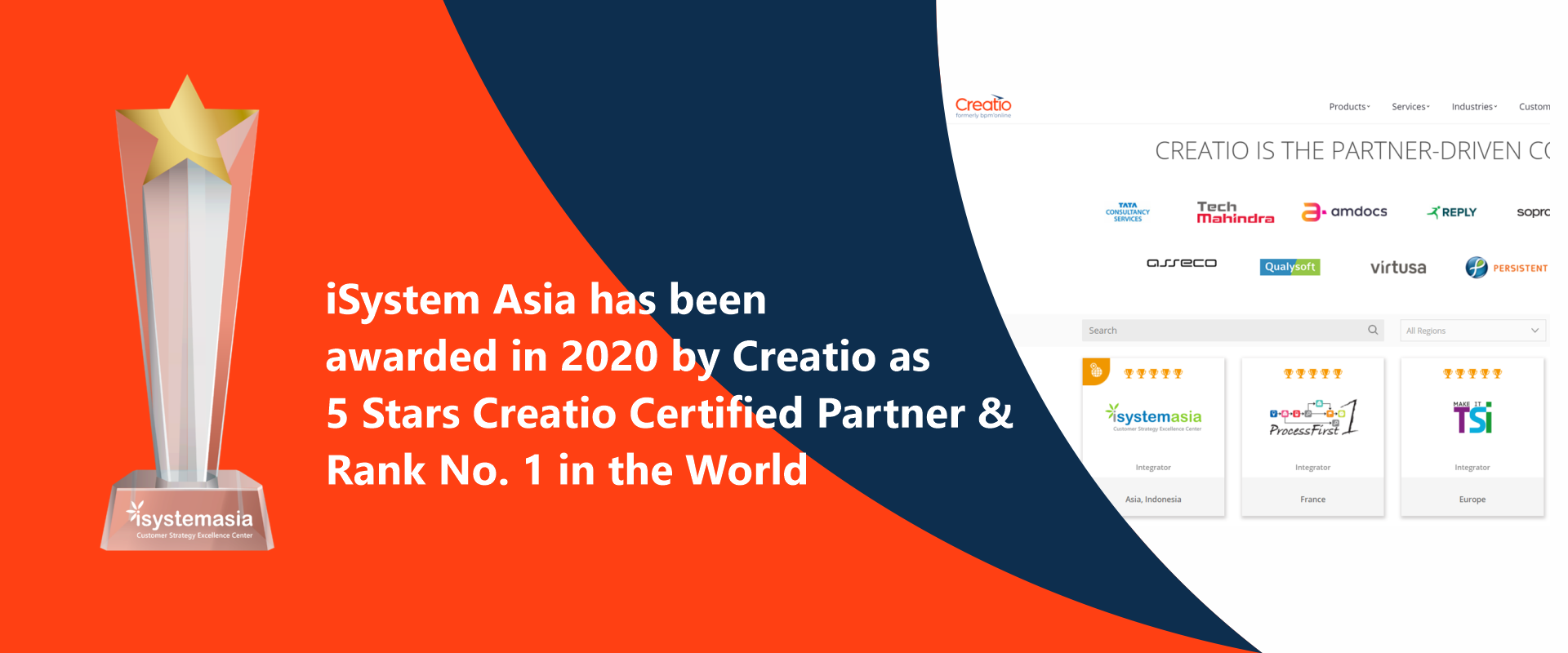 Snatched the Highest Rating, iSystem Asia is awarded as Five Stars Creatio Partner