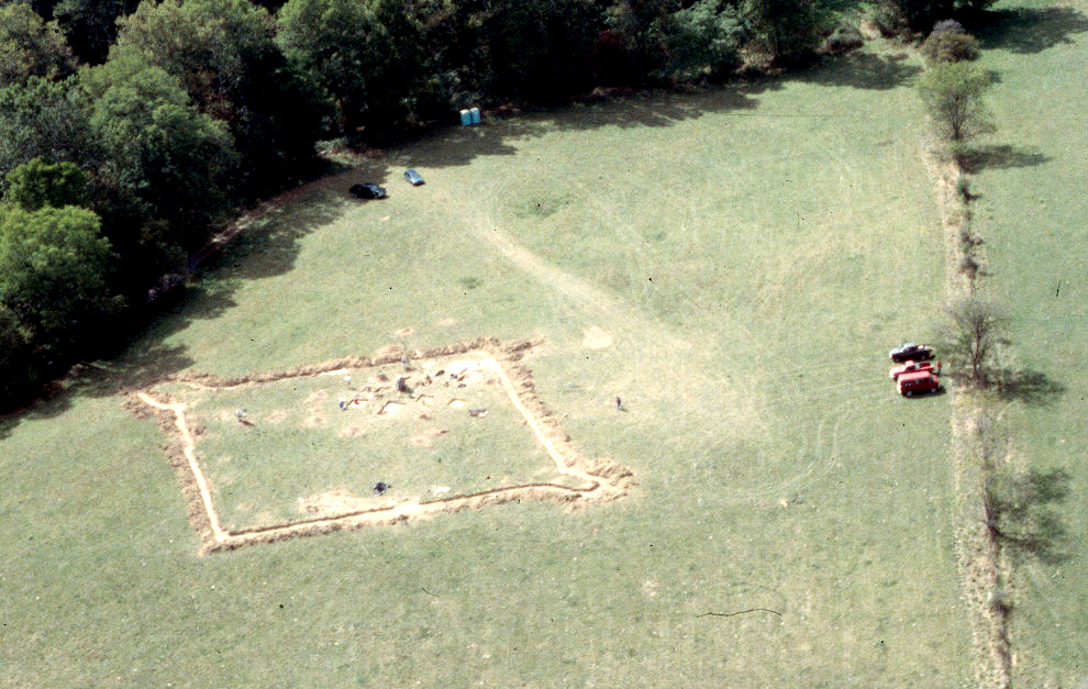 Aerial View of Arbuckle Fort showing the stockade