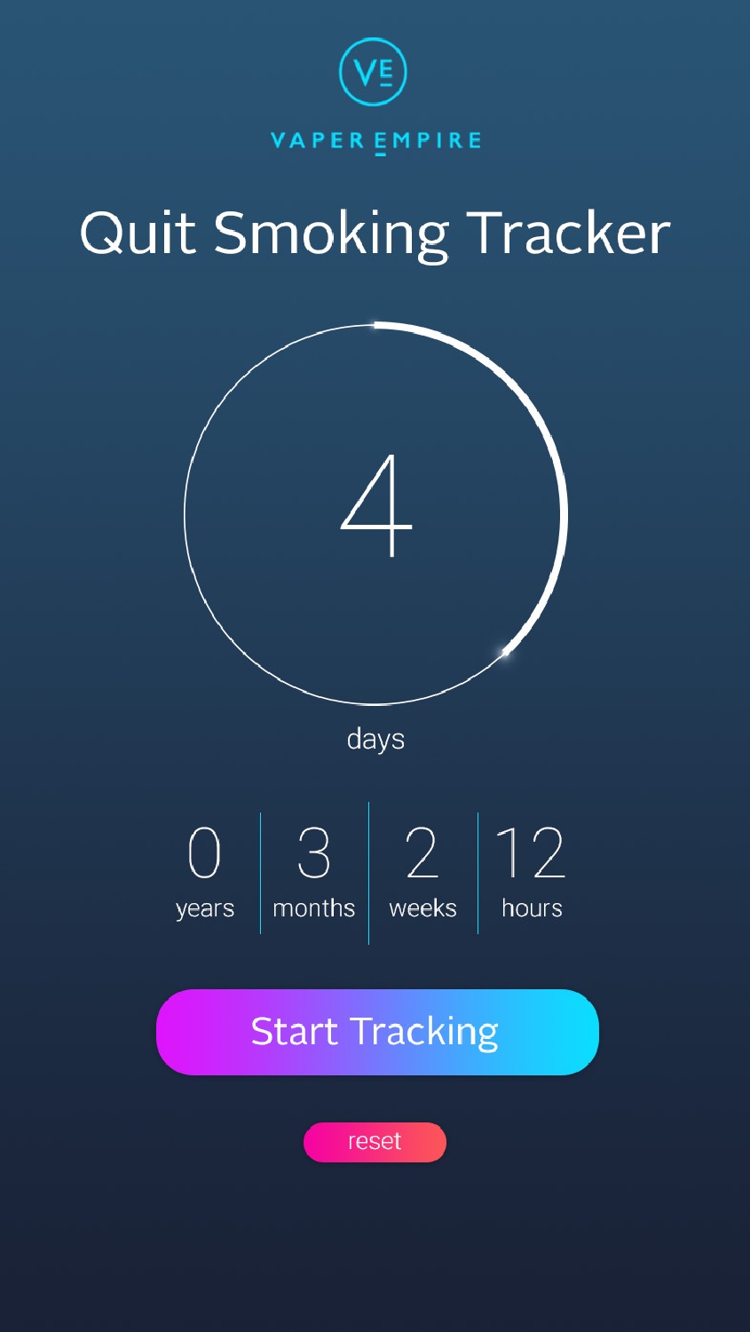 Vaper Empire's Quit Smoking Progress Tracker App