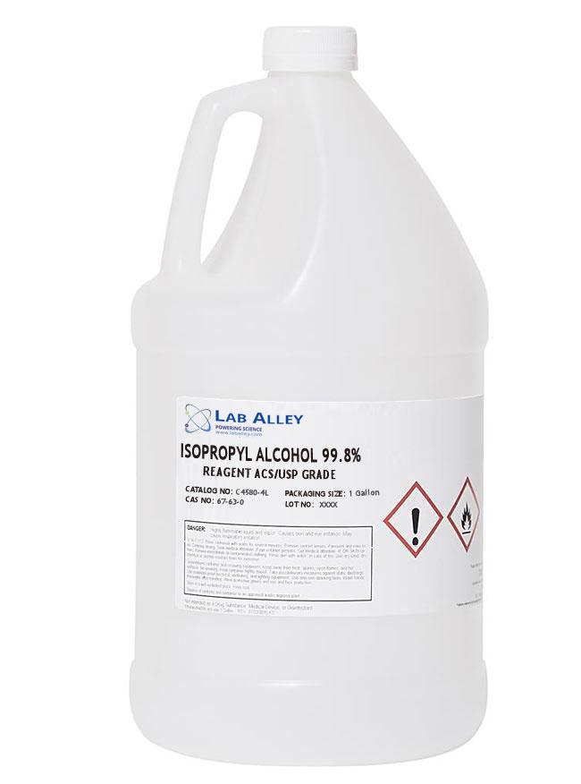 Isopropyl Alcohol 99%, 1 Gallon Bottles