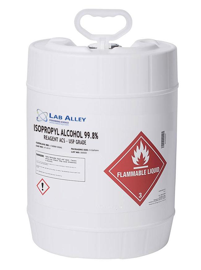 Isopropyl Alcohol 99%, 5 Gallon Pails