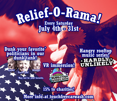 Relief-O-Rama Starting July 4th at Tanforan Shell Carwash