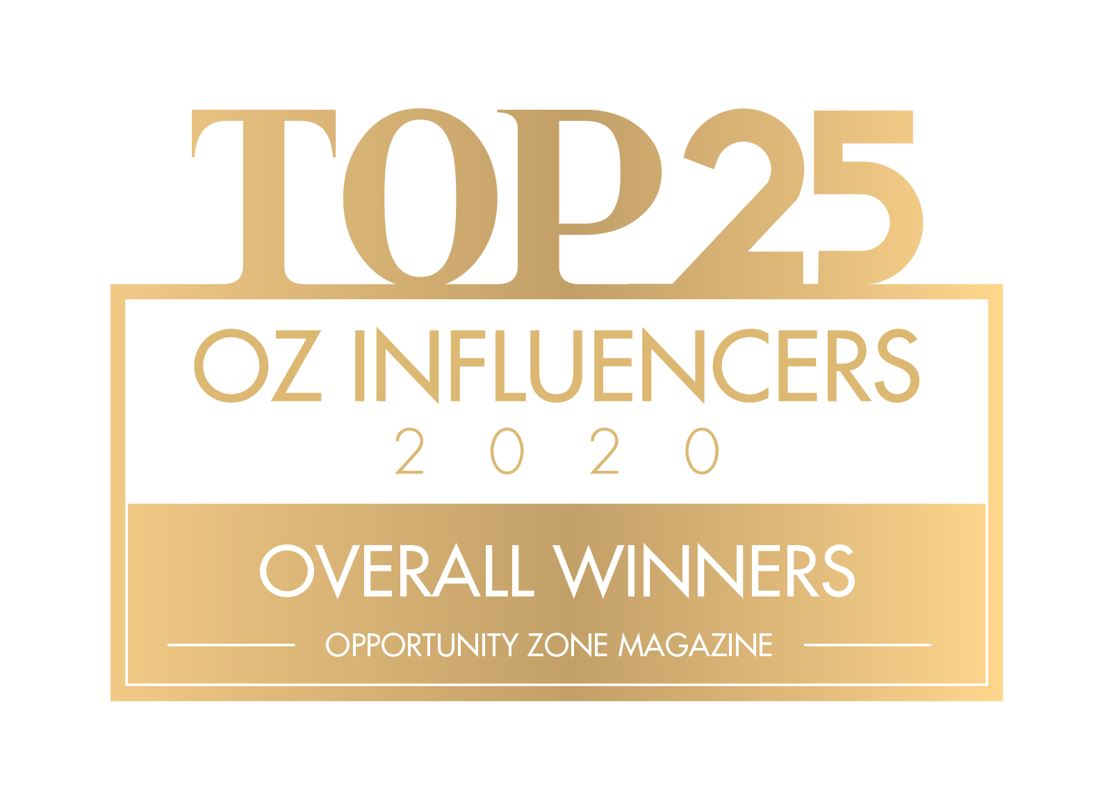 Top 25 OZ Influencers' Overall winners badge