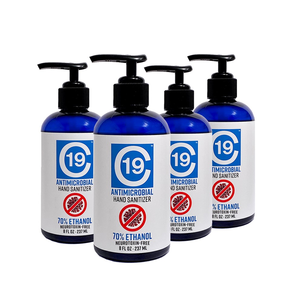 C19 Antimicrobial Hand Sanitizer Gel, neurotoxin-free, fragrance-free, 70% pure ethanol