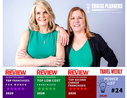 Michelle Fee, CEO and Founder, alongside Vicky Garcia, COO and Co-owner, Cruise Planners, taking the lead amongst franchisor rankings.