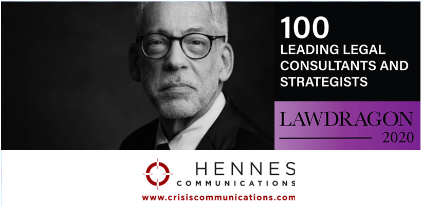 Bruce Hennes, Chief Executive Officer of Hennes Communications named to the 2020 LAWDRAGON Global 100 Leaders in Legal Strategy and Consulting