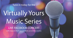 Virtually Yours Music Series with image of a microphone