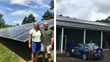 Ellen Polishuk and Michael Protas standing in front of their new solar energy systems.