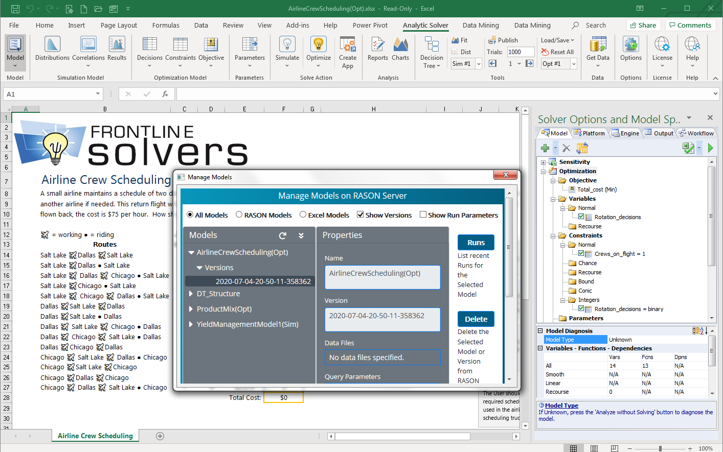 Analytic Solver for Excel