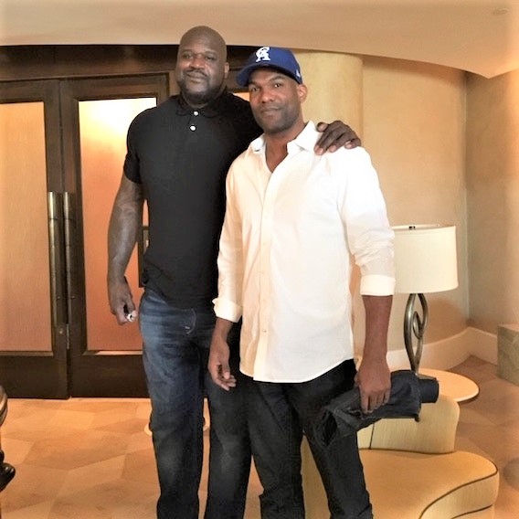 Red Cotton Denim Founder Camillo Love with Shaquille O'Neal