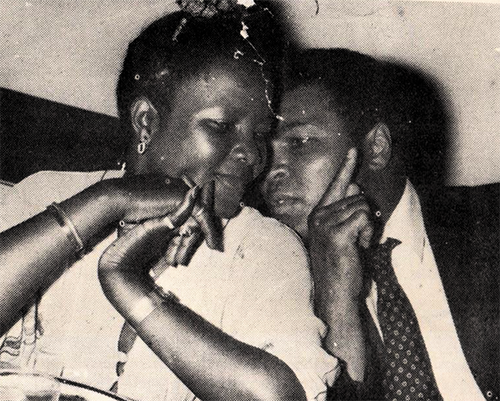 Julie Coker with special guest Mohammed Ali, at a charity dinner celebrating Nigeria’s independence, 1979