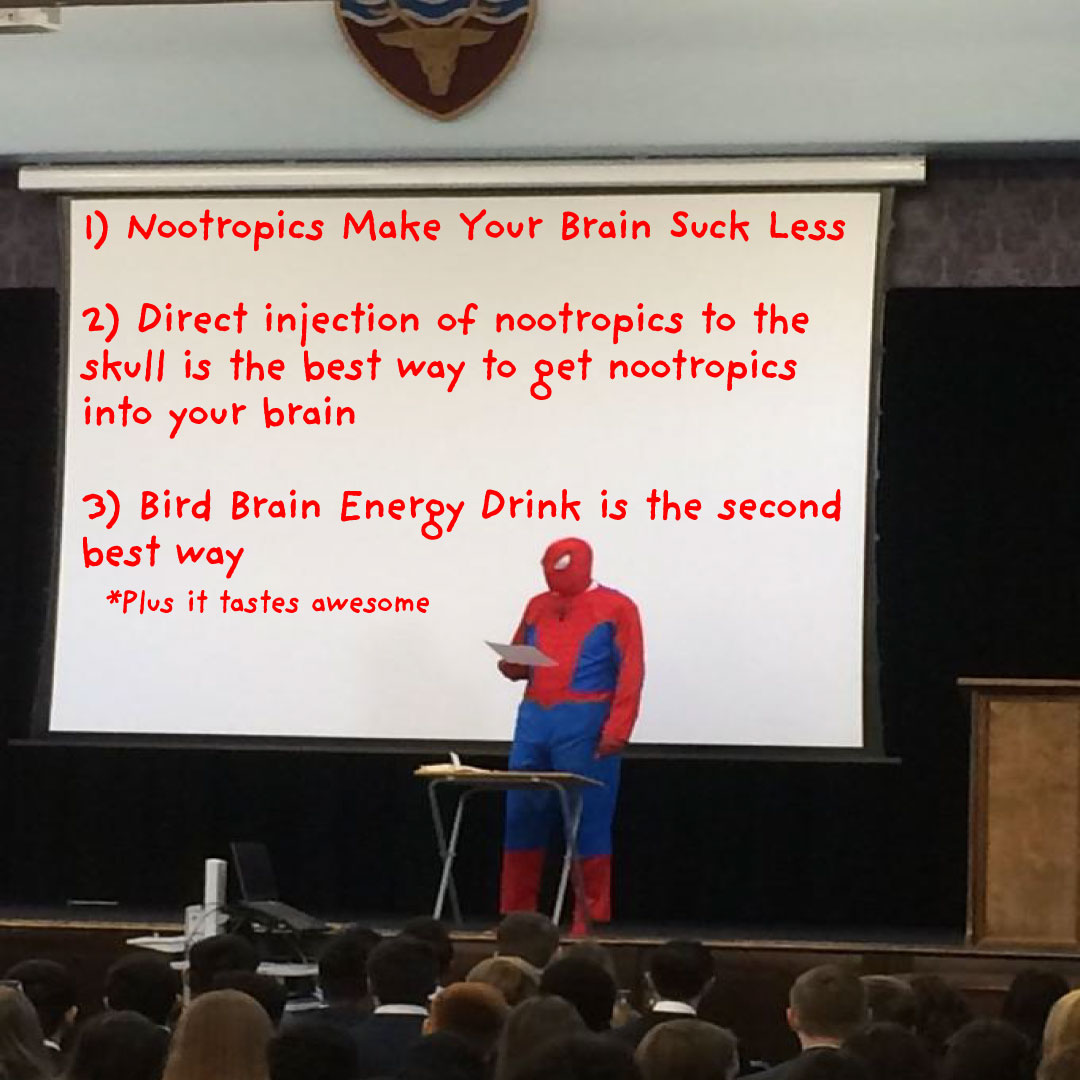 Spiderman Speaks on Benefits of Bird Brain