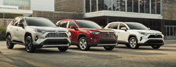 2020 Toyota RAV4 Hybrid vehicles in a row
