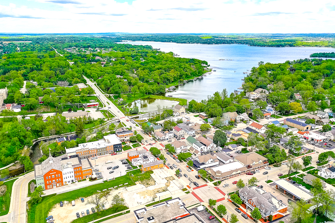 Aerial view of Delafield, WI
