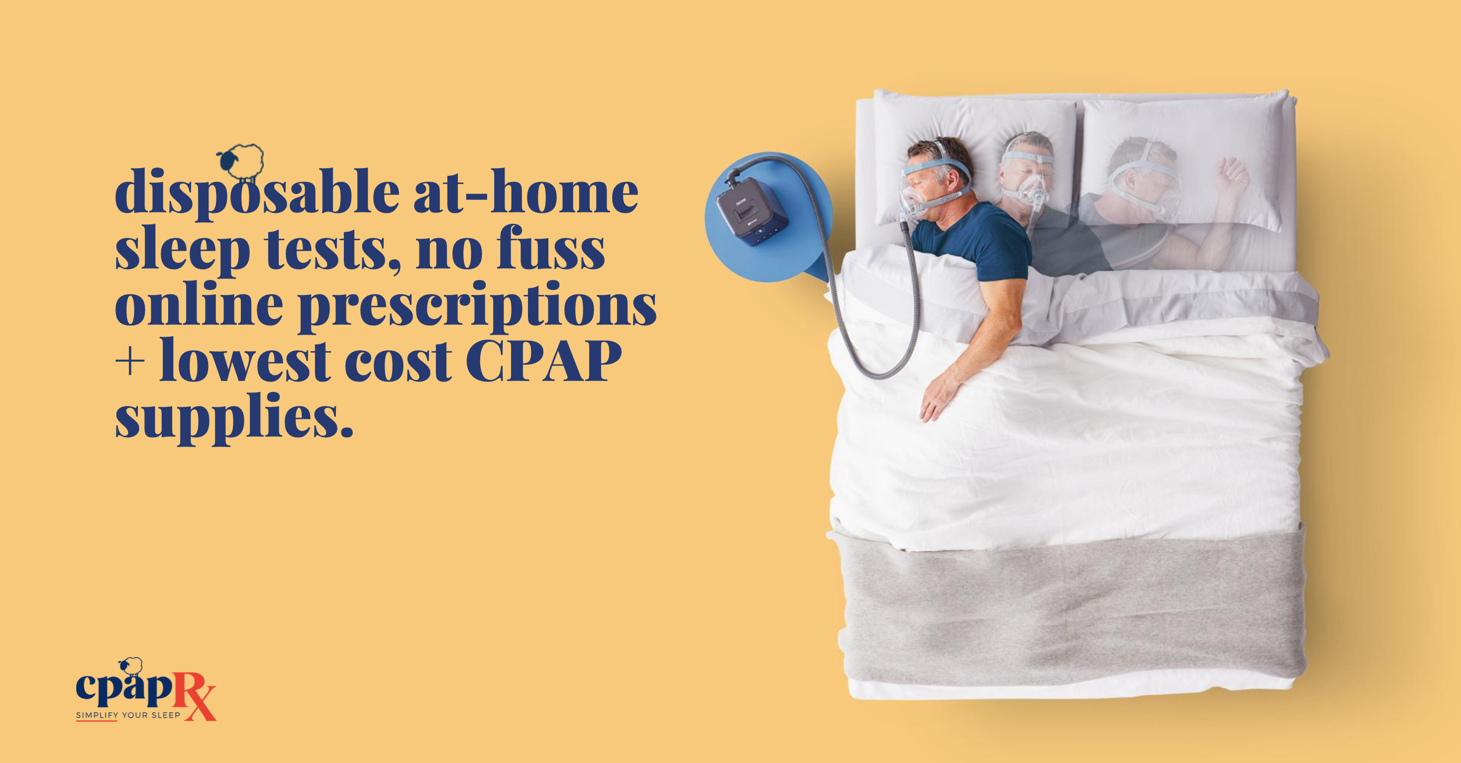 cpapRX offers disposable at-home sleep studies, online CPAP prescription services, and low-cost CPAP supplies
