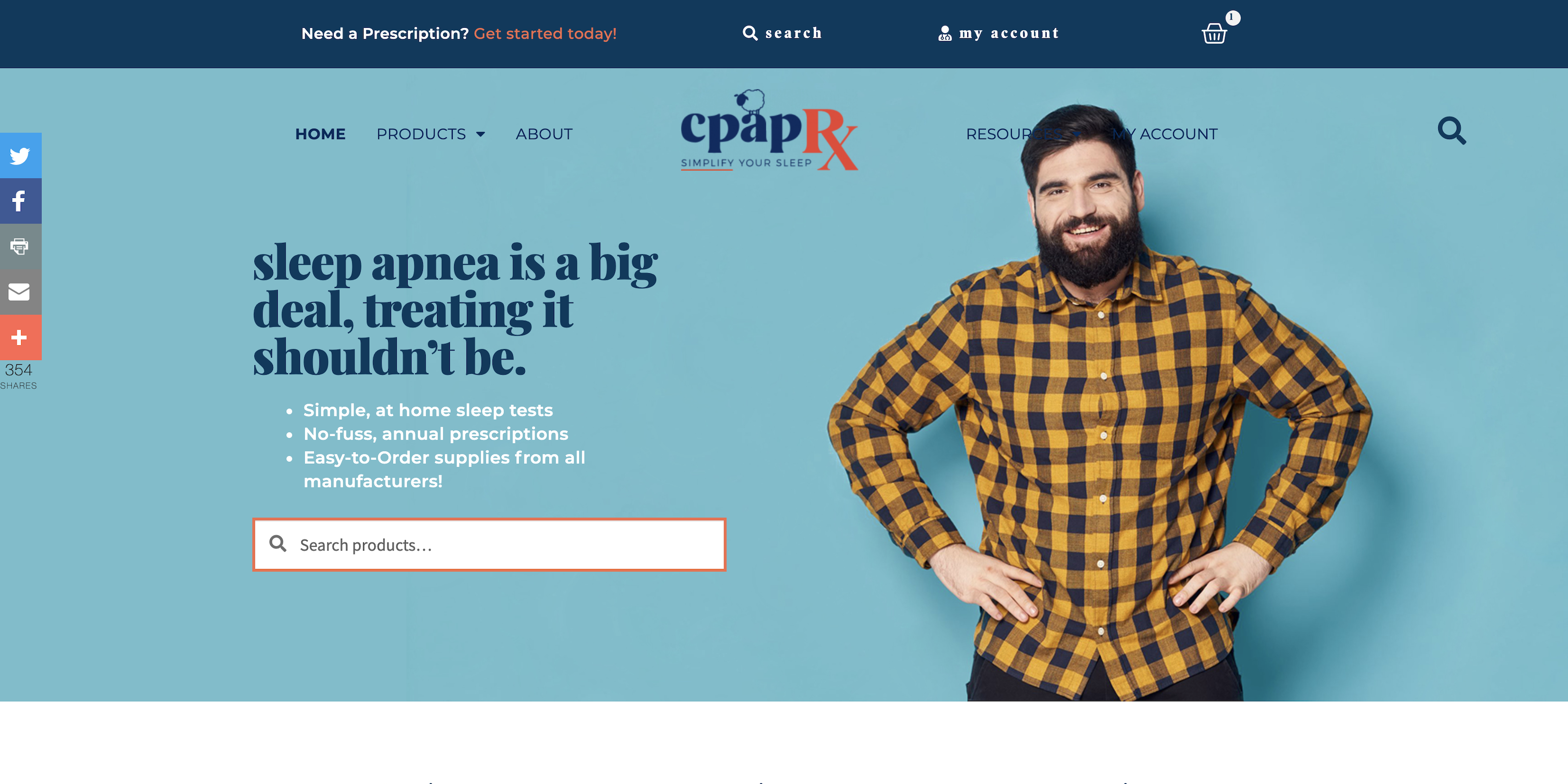 Patients can purchase at-home sleep tests, CPAP prescriptions, and CPAP supplies online at new cpapRX website