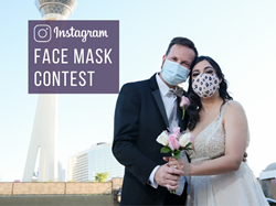 Face mask contest at Chapel of the Flowers wedding venue in Las Vegas