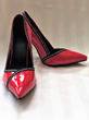 Shoe available in red (as shown) and in black