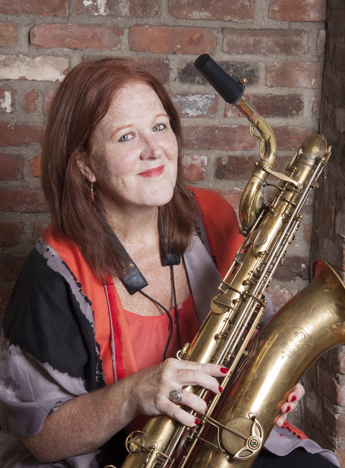 Baritone saxophonist Claire Daly. (Photo: Judy Schiller)