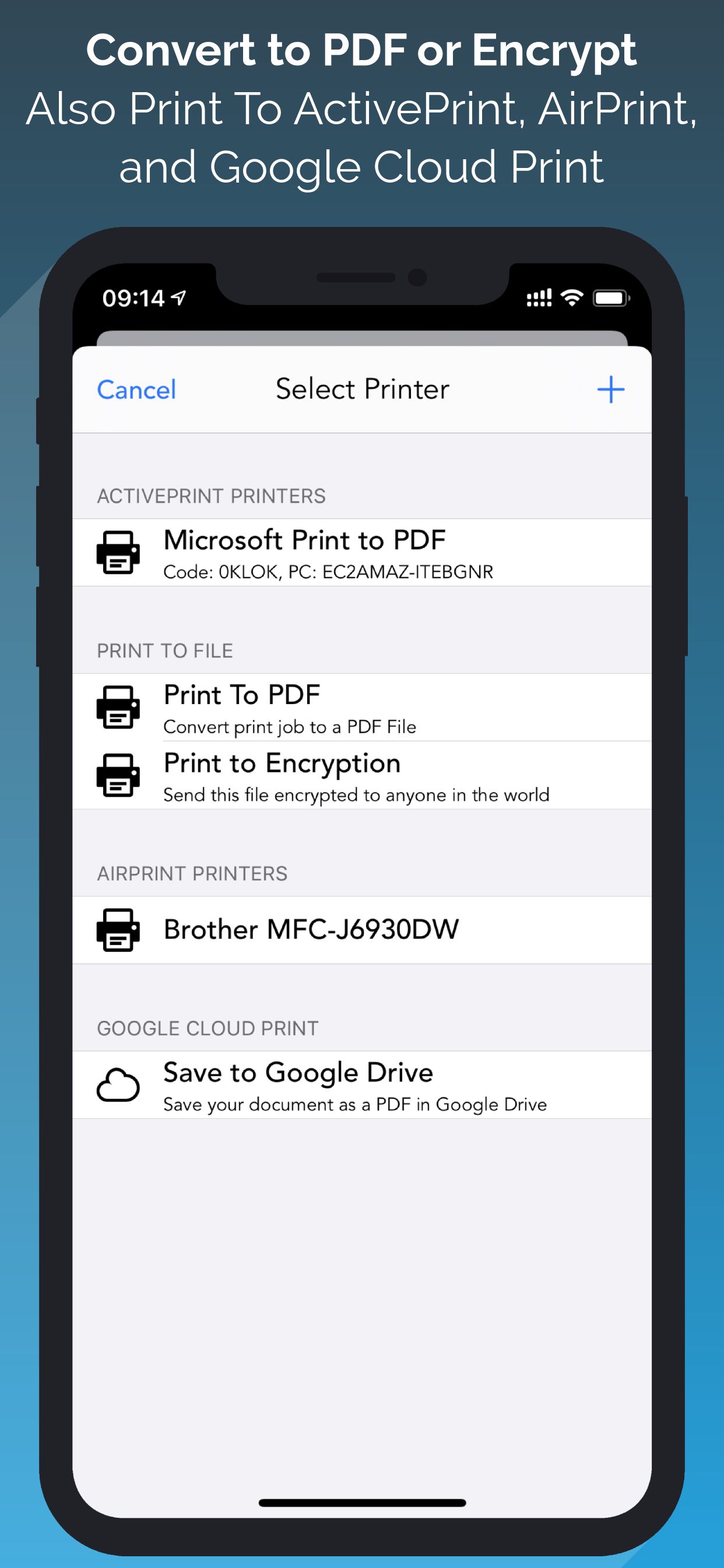 Convert to PDF or Encrypt with ActivePrint