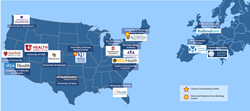 Map of FSHD Clinical Trial Research Network sites