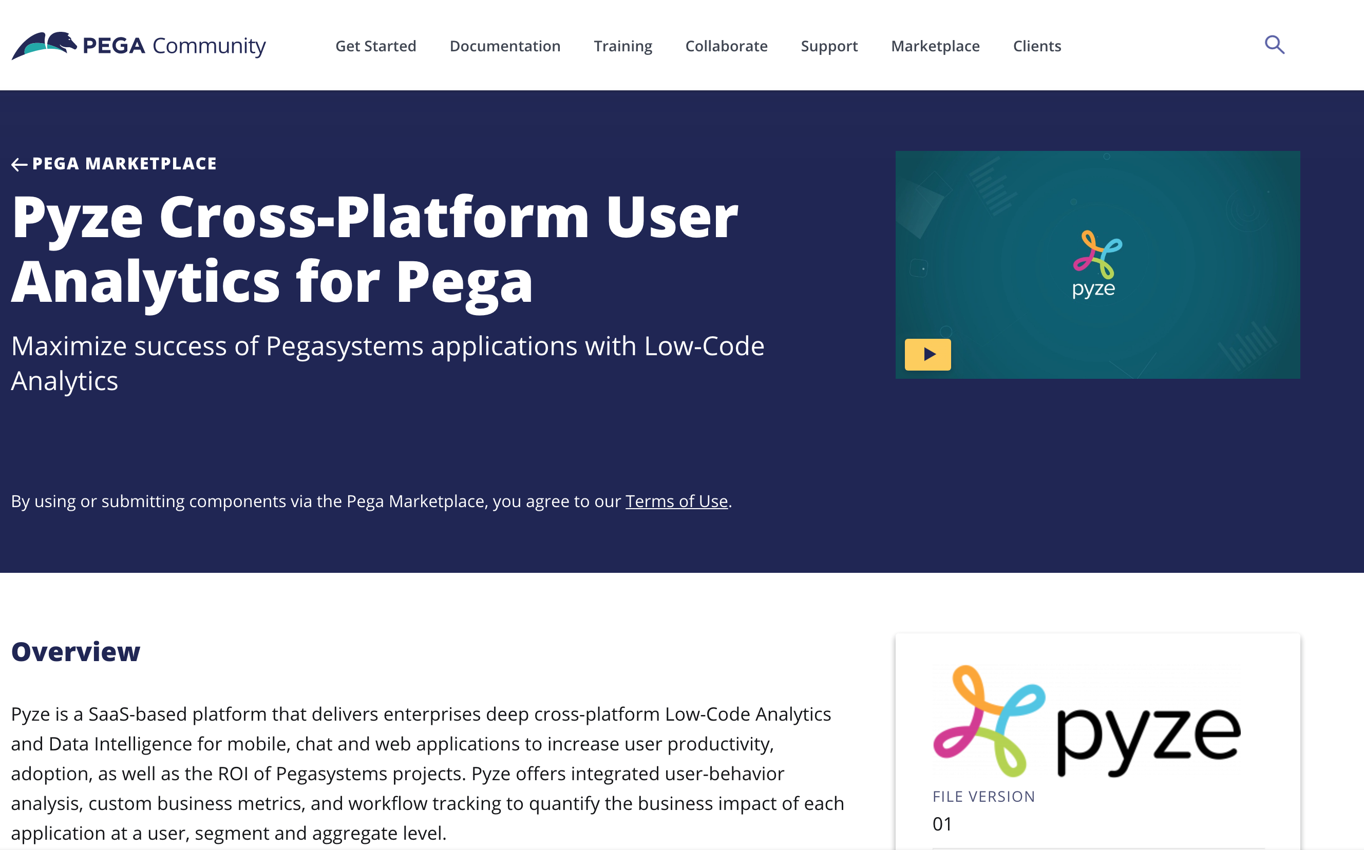 Pyze Analytics on Pega Marketplace
