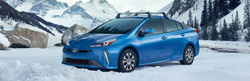 Blue 2019 Toyota Prius LE AWD-e in Snow