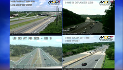 Four traffic camera images arranged in a grid formation.