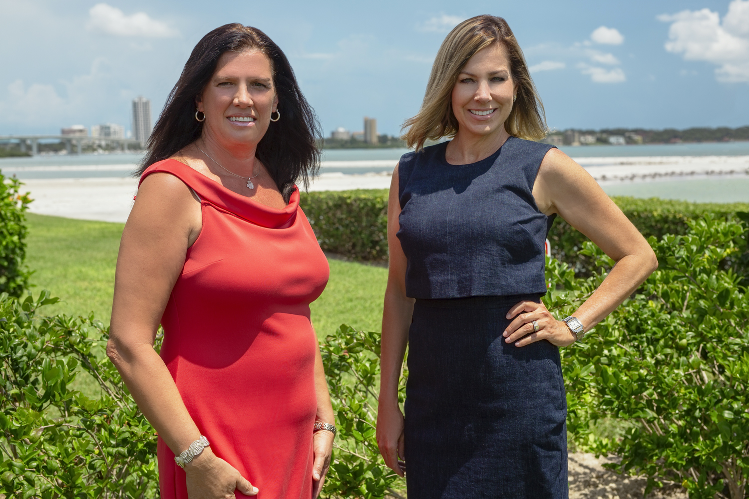 License Partner and Advisor, Kelly Montgomery-Kepler of Engel & Völkers Belleair and Advisor Sylvia Tzekas of Engel & Völkers Belleair at 551 Gulf Boulevard, Clearwater Beach