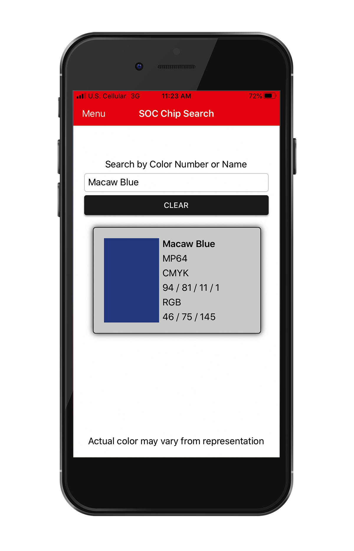 SOC Chip Search: View the color and get CMYK/RGB values