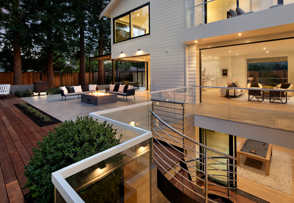 The outdoor space is primed for entertaining with spacious patios and decks.