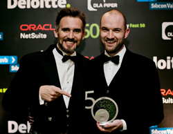 Dayshape CEO Andrew Bone and CCO Richard Cassidy accepting Deloitte Fast 50 Award in 2019