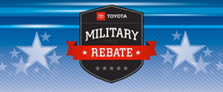 Military Rebate offered by Toyota rebate banner