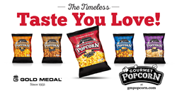 Gold Medal launches retail-ready prepackaged gourmet popcorn line.