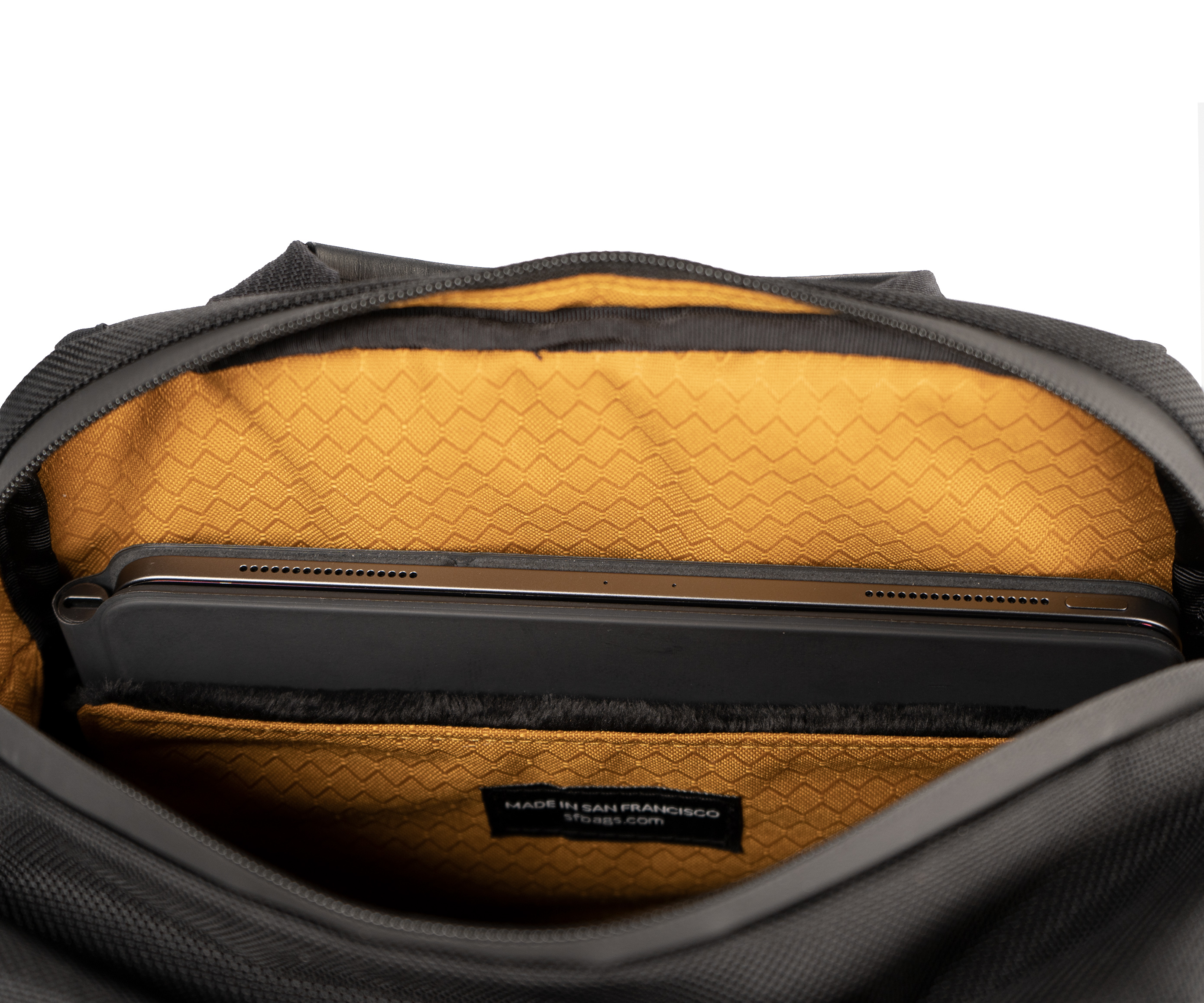 Plush-lined, foam-padded laptop compartment