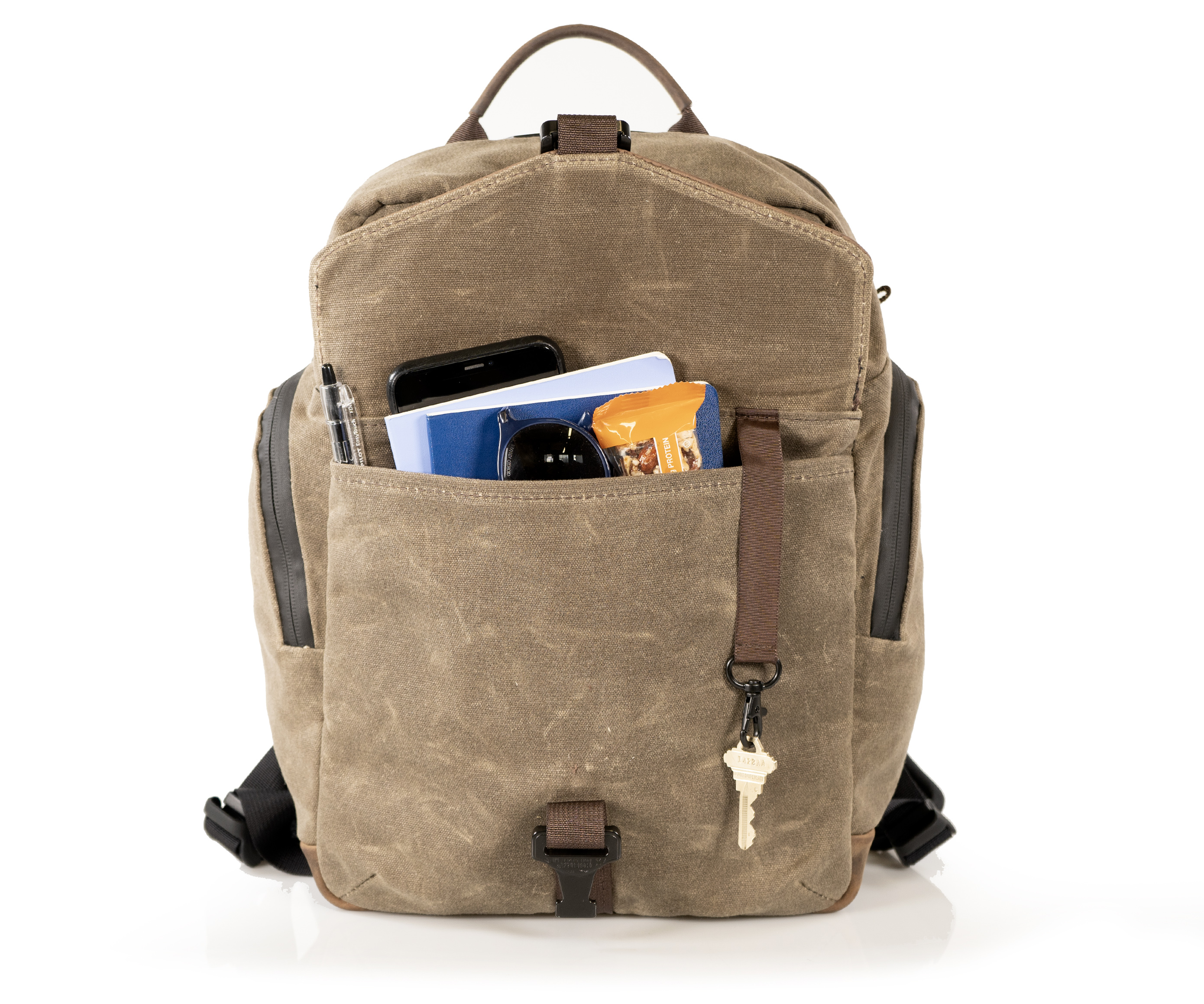 Field Backpack or Sling - front pocket with key hook