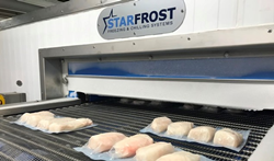 Starfrost spiral freezer processing fish fillets