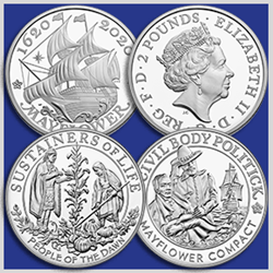 Mayflower 400th Anniversary Silver Coin and Medal Designs