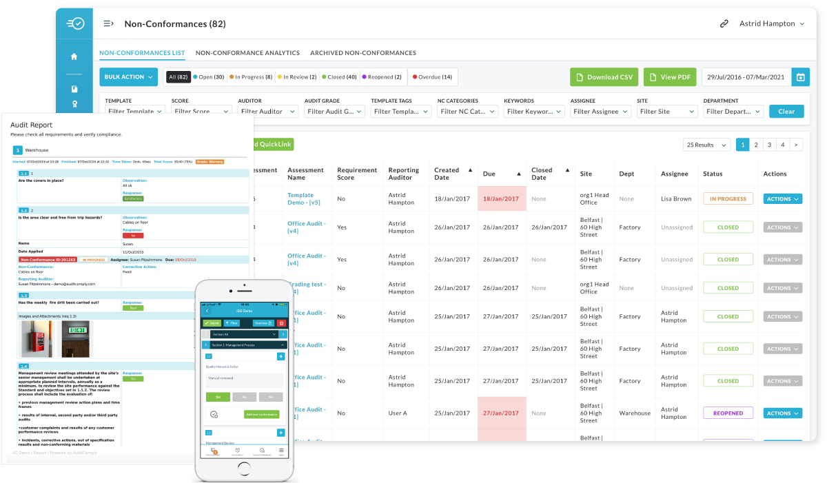 AuditComply Issue Management Dashboard