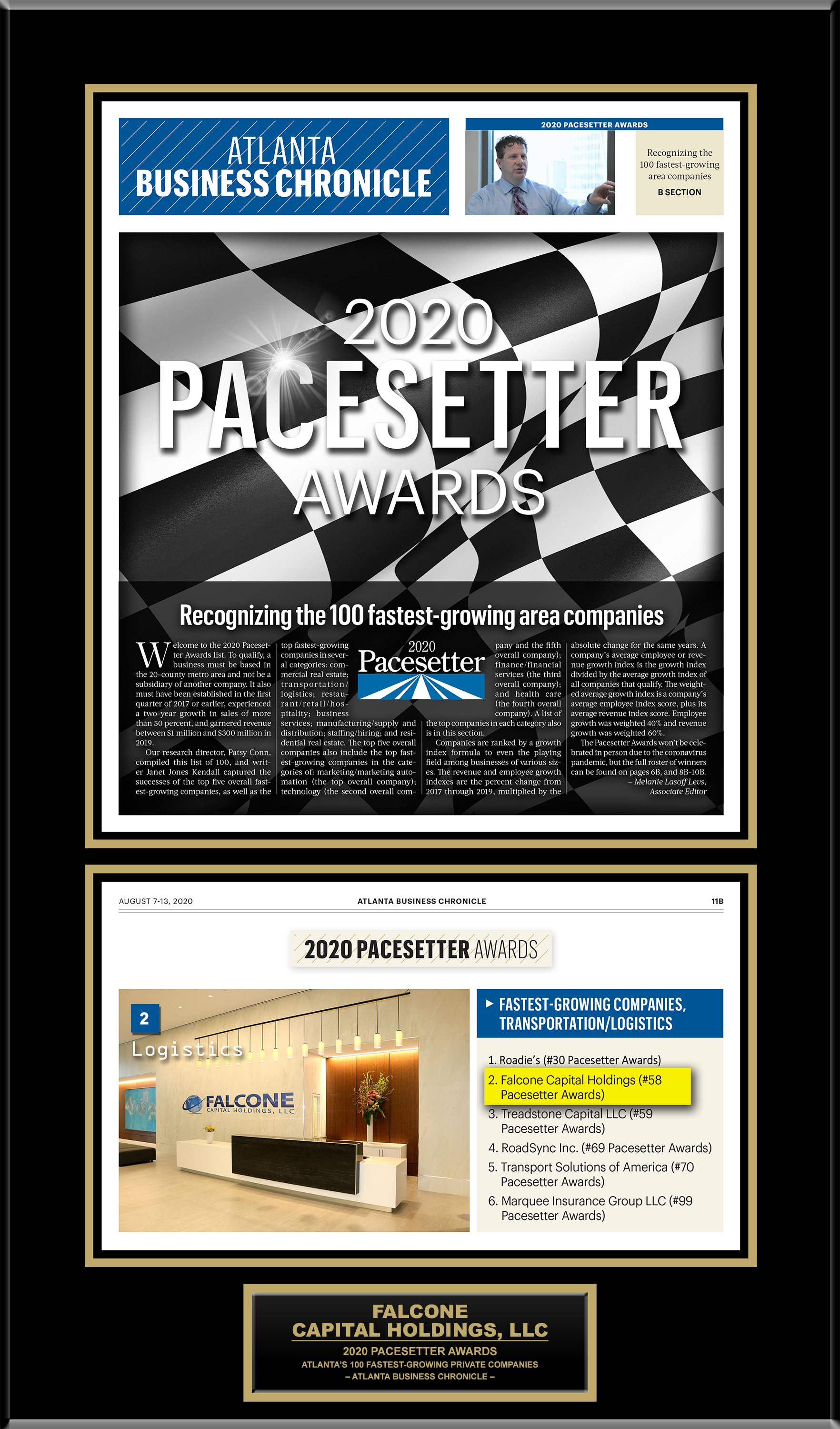 Falcone Capital Holdings - 2020 Pacesetter Award