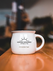 Higher Groundz coffee mug with logo