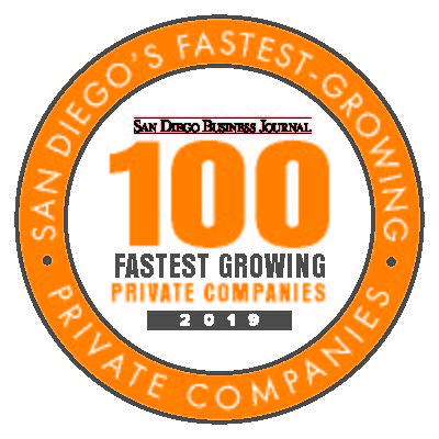 SDBJ Top 100 Fastest Growing Companies in San Diego (2019) and SDBJ Top Engineering Firms List last 4 years.