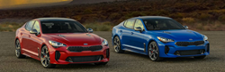 Red and Blue 2021 Kia Stinger models