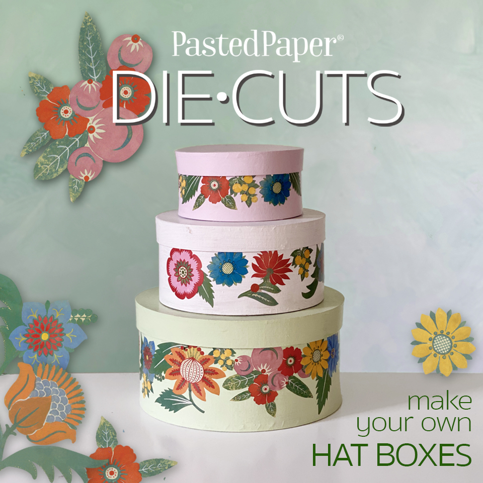 PastedPaper DIECUTS V&A Leman Silfk Floral hat box project