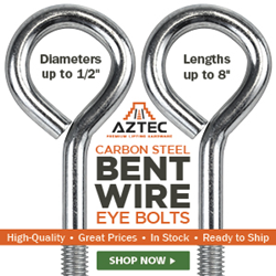 Aztec Premium Lifting Hardware Bent Wire Eye Bolts