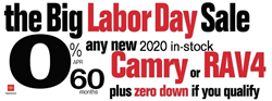 Banner for the Big Labor Day Sale at Baierl Toyota